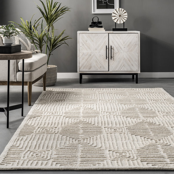 Joss & Main Geometry Handmade Hand Hooked Wool Area Rug Wayfair Canada